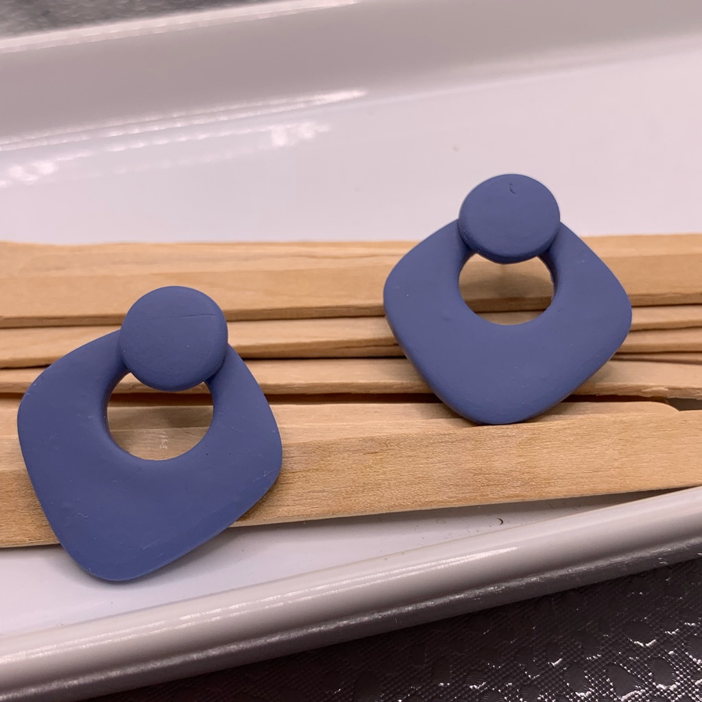 Blue Button Studs